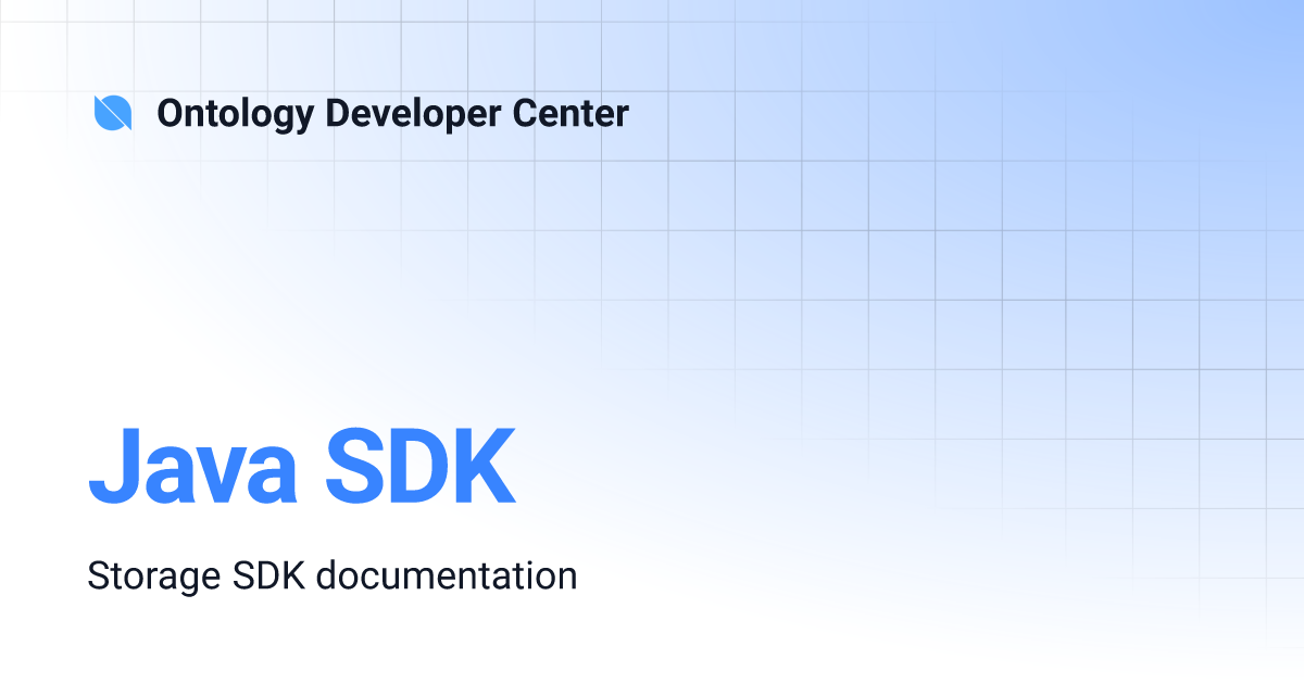 Java SDK | Ontology Developer Center